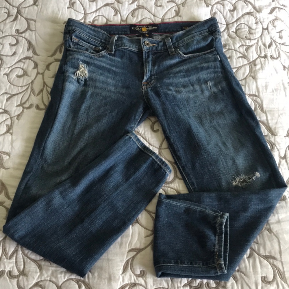 Lucky Brand SlightlyDistressed Charlie Capri Jeans